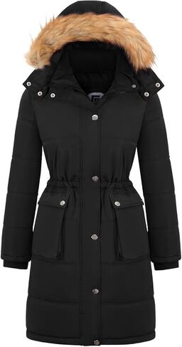 Garemcy Women's Winter Coat Water Resistant Long Puffer Jacket Fur-trim Hooded Parka in Saudi Arabia