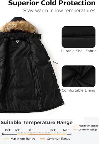 Garemcy Women's Winter Coat Water Resistant Long Puffer Jacket Fur-trim Hooded Parka in Saudi Arabia