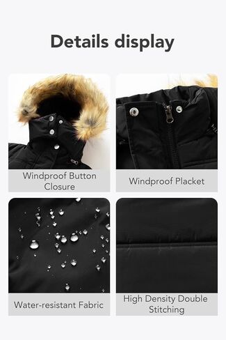 Garemcy Women's Winter Coat Water Resistant Long Puffer Jacket Fur-trim Hooded Parka in Saudi Arabia