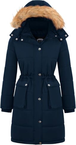 Garemcy Women's Winter Coat Water Resistant Long Puffer Jacket Fur-trim Hooded Parka in Saudi Arabia