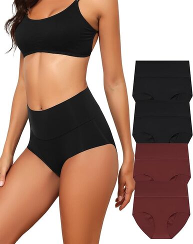 4 Pack S-XXL Sexy Comfortable Pantie Women's High Waist Seamless Underwear Full Coverage Brief in Saudi Arabia