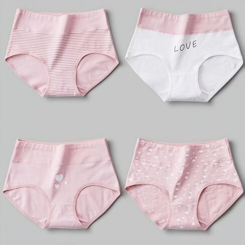 4PCS High Waist Underwear for Women Soft Breathable Plus Size Briefs Comfortable Stretchy Panties Pack in Saudi Arabia