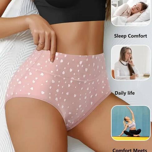 4PCS High Waist Underwear for Women Soft Breathable Plus Size Briefs Comfortable Stretchy Panties Pack in Saudi Arabia