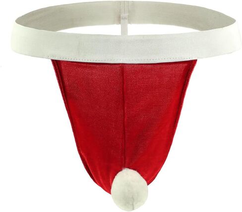 Mens Christmas Thong Lingerie Funny Underwear with Bulge Pouch Satin Sissy Femboy Panties Briefs G-String in Saudi Arabia