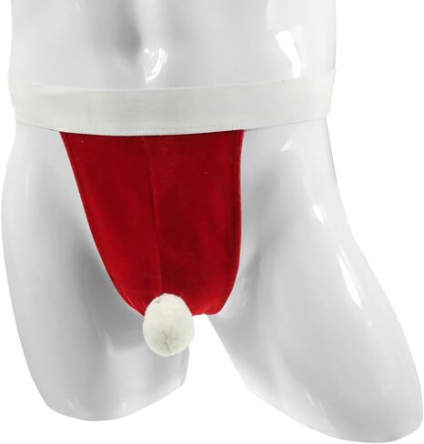 Mens Christmas Thong Lingerie Funny Underwear with Bulge Pouch Satin Sissy Femboy Panties Briefs G-String in Saudi Arabia