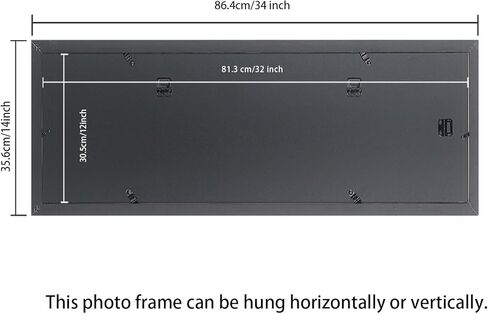 إطار ملصقات مقاس 12 × 32 من الخشب الصلب باللون الأسود مقاس 12 × 32 إطار صورة مقاس 12 × 32 إطار بانورامي مقاس 12 × 32 بوصة، بما في ذلك أجهزة التعليق (Y23B1232) in Kuwait