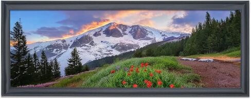 إطار ملصقات مقاس 12 × 32 من الخشب الصلب باللون الأسود مقاس 12 × 32 إطار صورة مقاس 12 × 32 إطار بانورامي مقاس 12 × 32 بوصة، بما في ذلك أجهزة التعليق (Y23B1232) in Kuwait