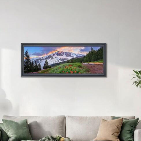 إطار ملصقات مقاس 12 × 32 من الخشب الصلب باللون الأسود مقاس 12 × 32 إطار صورة مقاس 12 × 32 إطار بانورامي مقاس 12 × 32 بوصة، بما في ذلك أجهزة التعليق (Y23B1232) in Kuwait