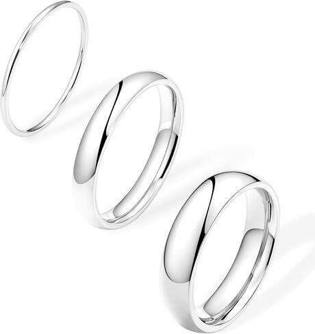 Gold Band Rings for Women Men Non Tarnish, Dainty Wedding 14K Gold Plated Ring Set for Couples, Simple Plain Thin Promise Dome Band Thumb Pinky Stackable 1mm 3mm 5mm Jewelry Gift Comfort Fit Size 3-13 in Kuwait