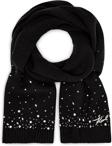 KARL LAGERFELD womens Crystal and Pearl Studs Winter Scarf in Saudi Arabia
