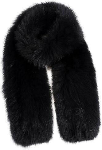 Women's Genuine Fox Fur Knitted Long Scarf,Luxury Real Fur Cold Winter Warm Scarves Wraps in Saudi Arabia