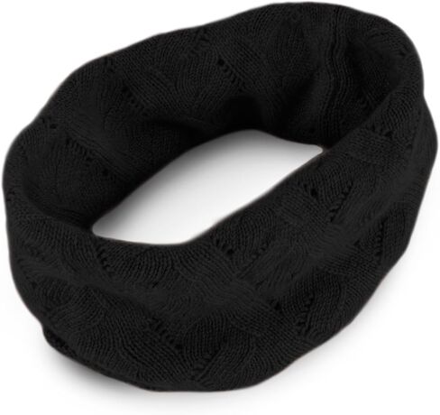 Womens 100% Cashmere Infinity Scarf Snood - Black - made in Scotland by Love Cashmere RRP $150,One Size,Black in Saudi Arabia