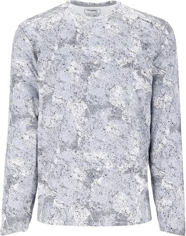 Simms SolarFlex Crewneck Long Sleeve Fishing Shirt for Men: UPF 50+ Sun Protection, Quick-Dry, Odor-Resistant (Sterling/Cinder, X-Large) in Saudi Arabia