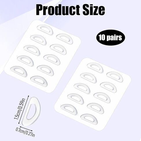10 Pairs Eyeglass Nose Pads Adhesive Anti Slip Nose Pads for Glasses Silicone Glasses Nosepads Replacement for Eyeglass Glass Sunglasses (Clear) in Saudi Arabia