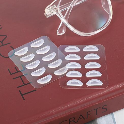 10 Pairs Eyeglass Nose Pads Adhesive Anti Slip Nose Pads for Glasses Silicone Glasses Nosepads Replacement for Eyeglass Glass Sunglasses (Clear) in Saudi Arabia