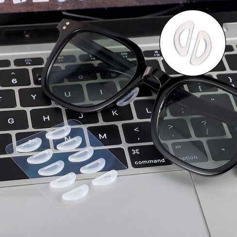 10 Pairs Eyeglass Nose Pads Adhesive Anti Slip Nose Pads for Glasses Silicone Glasses Nosepads Replacement for Eyeglass Glass Sunglasses (Clear) in Saudi Arabia