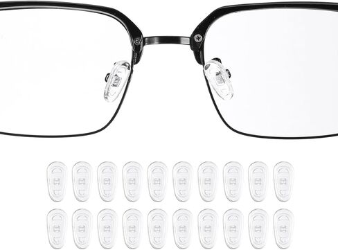 HARFINGTON 10 Pairs Eyeglass Nose Pads 13mm Silicone Anti-Slip Glasses Nose Grips Screw-in Glasses Nose Pads for Plastic Frames Glasses Sunglasses, White in Saudi Arabia