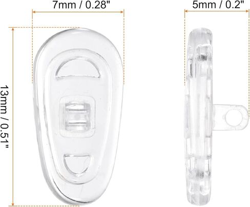 HARFINGTON 10 Pairs Eyeglass Nose Pads 13mm Silicone Anti-Slip Glasses Nose Grips Screw-in Glasses Nose Pads for Plastic Frames Glasses Sunglasses, White in Saudi Arabia