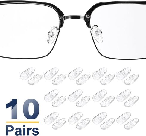 HARFINGTON 10 Pairs Eyeglass Nose Pads 13mm Silicone Anti-Slip Glasses Nose Grips Screw-in Glasses Nose Pads for Plastic Frames Glasses Sunglasses, White in Saudi Arabia