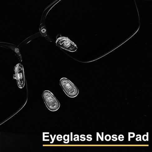 HARFINGTON 10 Pairs Eyeglass Nose Pads 13mm Silicone Anti-Slip Glasses Nose Grips Screw-in Glasses Nose Pads for Plastic Frames Glasses Sunglasses, White in Saudi Arabia