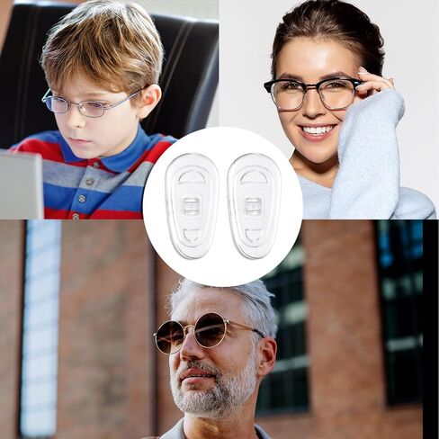 HARFINGTON 10 Pairs Eyeglass Nose Pads 13mm Silicone Anti-Slip Glasses Nose Grips Screw-in Glasses Nose Pads for Plastic Frames Glasses Sunglasses, White in Saudi Arabia