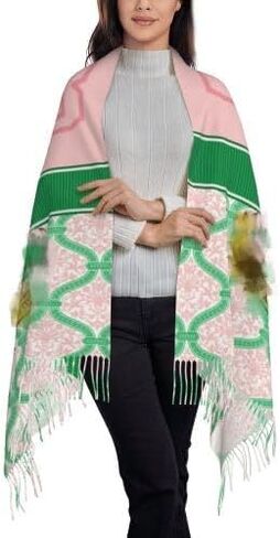 Aka Scarf Sorority Gifts For Women'S Scarf Super Soft Wrap For Long Large Warm With Tassel in Saudi Arabia