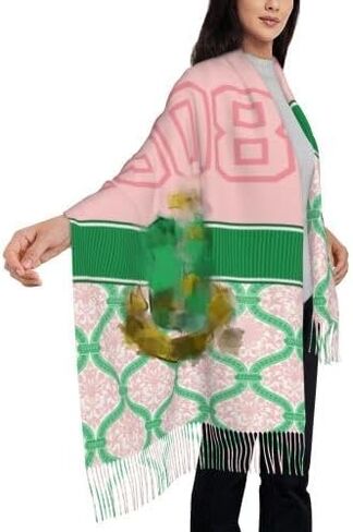 Aka Scarf Sorority Gifts For Women'S Scarf Super Soft Wrap For Long Large Warm With Tassel in Saudi Arabia
