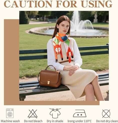 Topdear Winter Knit Scarf for Women, Cute Fox Pattern Knit Winter Scarves for Cold Weather, Soft Warm Long Knit Scarves in Saudi Arabia
