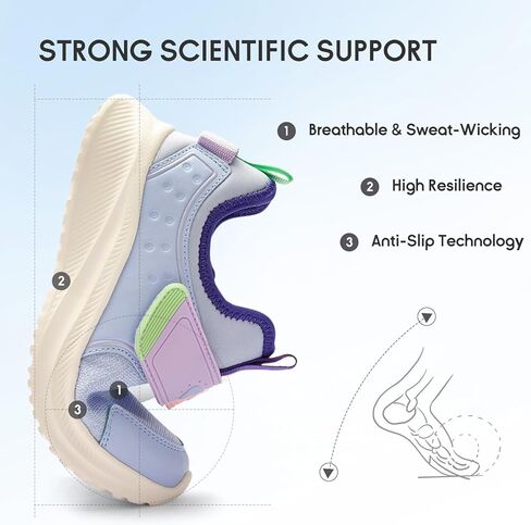 Balabala Hook and Loop Running Shoes Boys Sneakers Girls Sneakers Kids Lightweight Breathable Tennis Shoes Athletic Shoes in Saudi Arabia