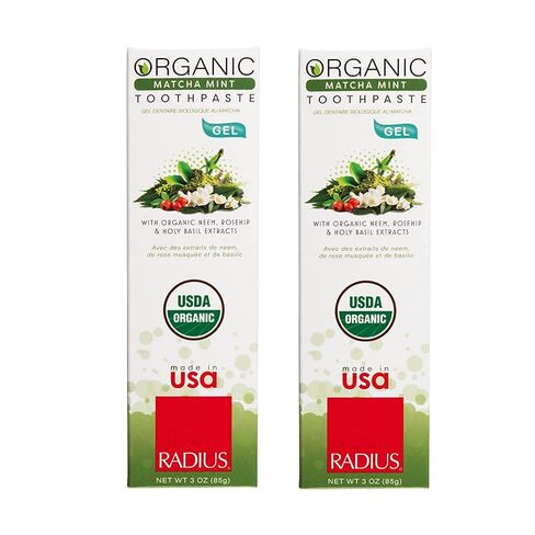 Radius - Organic Coconut Oil Toothpaste, USDA Organic Certified (Mint Aloe Neem, 3 oz, 6pack) in Saudi Arabia