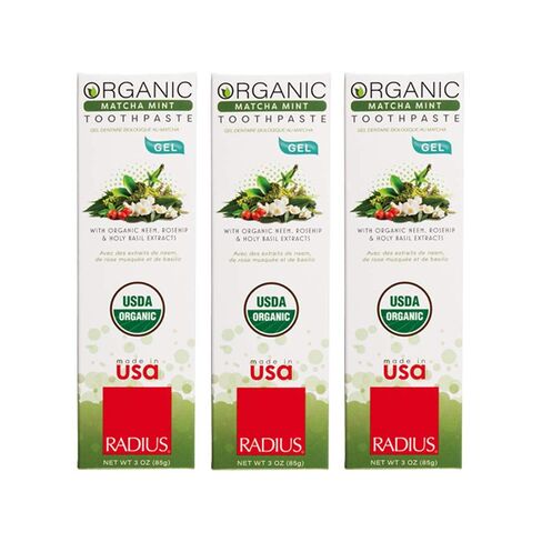 Radius - Organic Coconut Oil Toothpaste, USDA Organic Certified (Mint Aloe Neem, 3 oz, 6pack) in Saudi Arabia