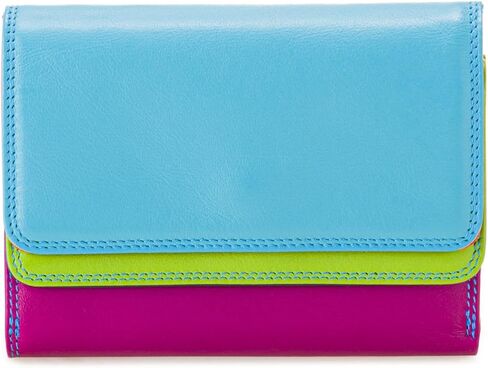 Mywalit مزدوج المحفظة محفظة الجلود | 6 فتحات بطاقة الائتمان | نافذة معرف ، جيوب معدنية وقلم | Sangria Multi | ملحق أنيق ومدمج للرجال والنساء | مثالي للاستخدام اليومي in Kuwait