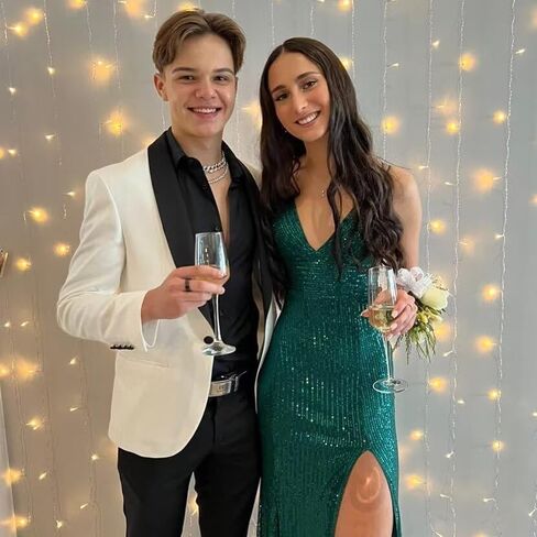 Sequin Prom Dress 2026 V Neck Sparkly Mermaid Formal Dress Long Evening Party Gowns PUS045 in Saudi Arabia