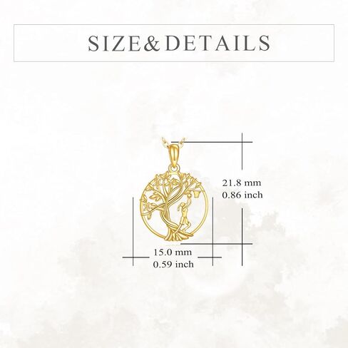 KECHO 14K Real Solid Gold Tree of Life Pendant Necklace Sports Jewelry Graduation Birthday Gifts for Women in Saudi Arabia
