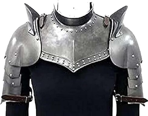 مجموعة دروع حديدية من العصور الوسطى مع كتف بولدرون، مجموعة كتف ذراع حارس سباولدرز فضية مصقولة in Kuwait