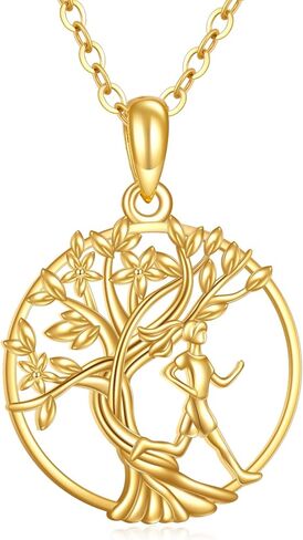KECHO 14K Real Solid Gold Tree of Life Pendant Necklace Sports Jewelry Graduation Birthday Gifts for Women in Saudi Arabia