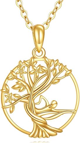 KECHO 14K Real Solid Gold Tree of Life Pendant Necklace Sports Jewelry Graduation Birthday Gifts for Women in Saudi Arabia