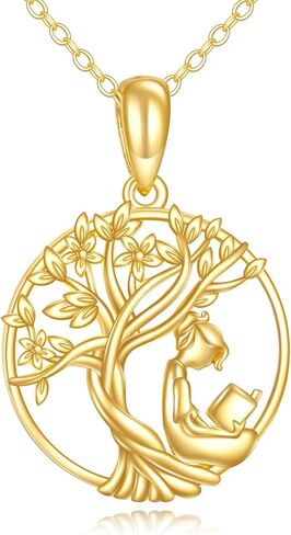KECHO 14K Real Solid Gold Tree of Life Pendant Necklace Sports Jewelry Graduation Birthday Gifts for Women in Saudi Arabia
