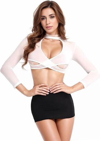 Secretary Outfit Sexy Teacher Costume Roleplay Cosplay Lingerie for Women 2 Pieces Office Babydoll with T-back in Kuwait