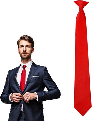 Yolev Clip on Ties for Men Solid Color Pre Tied Tie 20'' Mens Suit Dress Neck Tie for Wedding Office Graduation Business in Saudi Arabia