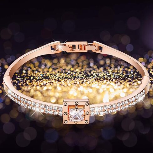 Fasion Jewelry Spiritual Guidance Bangle Bracelets For Women 18K Gold Plating Adjustable Bracelets with Crystal for Wife Girlfriend or Mothers, in Saudi Arabia