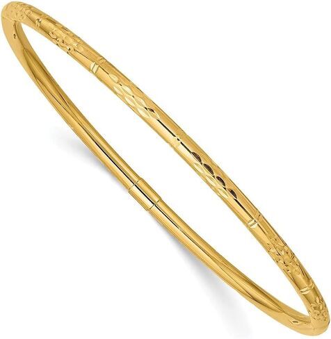 Diamond2Deal Solid 14k Yellow Gold Slip on Bangle Bracelet in Saudi Arabia
