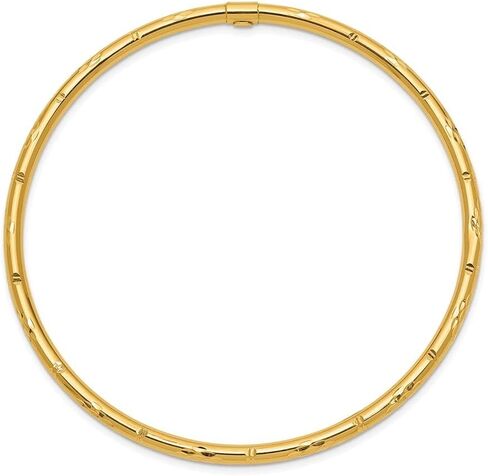 Diamond2Deal Solid 14k Yellow Gold Slip on Bangle Bracelet in Saudi Arabia