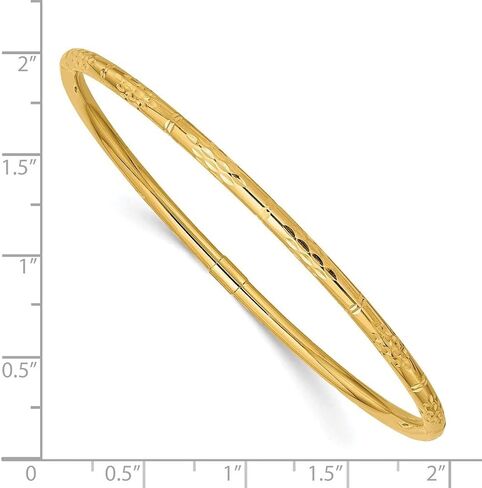 Diamond2Deal Solid 14k Yellow Gold Slip on Bangle Bracelet in Saudi Arabia