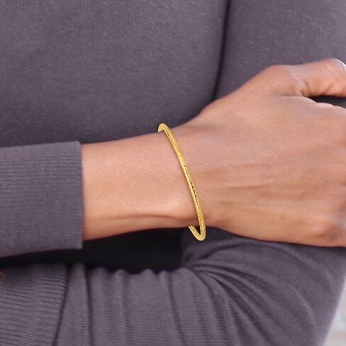 Diamond2Deal Solid 14k Yellow Gold Slip on Bangle Bracelet in Saudi Arabia