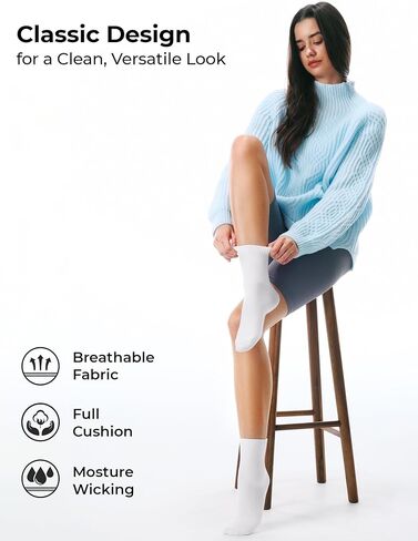 CS CELERSPORT 5 Pack Mini Crew Cotton Cushioned Ankle Socks, Athletic Causal Moisture-Wicking Calf Socks for Women and Men in Saudi Arabia