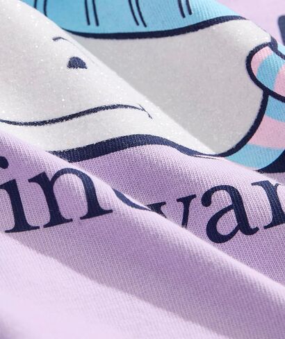 Vineyard Vines Girls Girls' Glitter Snowman Whale Long-Sleeve Pocket Tee in Saudi Arabia