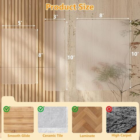 Clear Runner Rug 3'x10' for Hallway – Non Slip Waterproof Vinyl Carpet Protector, Plastic Floor Mat Runner for Kitchen, Entryway, Laundry, Indoor Outdoor High Traffic Areas in Saudi Arabia