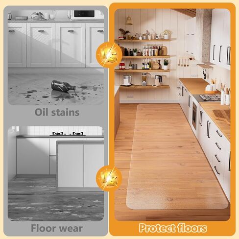 Clear Runner Rug 3'x10' for Hallway – Non Slip Waterproof Vinyl Carpet Protector, Plastic Floor Mat Runner for Kitchen, Entryway, Laundry, Indoor Outdoor High Traffic Areas in Saudi Arabia