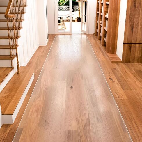 Clear Runner Rug 3'x10' for Hallway – Non Slip Waterproof Vinyl Carpet Protector, Plastic Floor Mat Runner for Kitchen, Entryway, Laundry, Indoor Outdoor High Traffic Areas in Saudi Arabia
